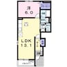 プリムローズガーデン西軽井沢B 1LDKの間取り