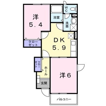 間取図 岸野線内回り/跡部 1階 築23年