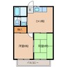 西軽ガーデンヒルズ 2DKの間取り
