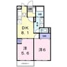 ラウム壱番館 2DKの間取り