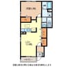 カーサベルデ草越 1LDKの間取り