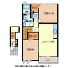 コーポKAJIYA　B 2LDKの間取り