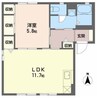 上ノ城ハイツ 1LDKの間取り