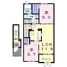 サンフラワー 2LDKの間取り