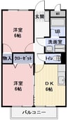 サープラス芝間 2DKの間取り