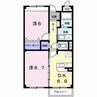 アルフォートＡ 2DKの間取り