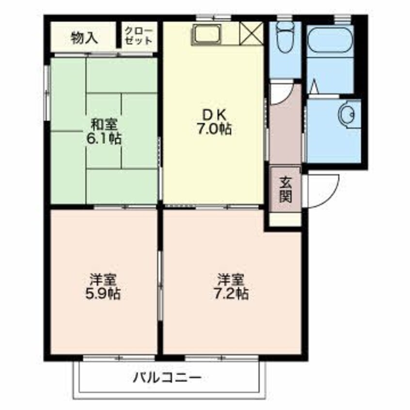 間取図 バリュージュ野沢B