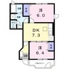 ハイツアプールＢ 2DKの間取り