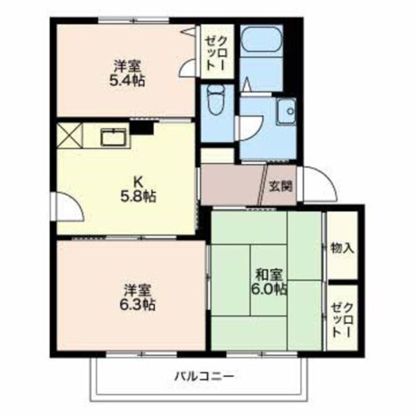 間取図 バリュージュ本新町B