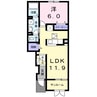 メゾンＴ・Ｍ 1LDKの間取り
