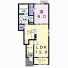 ラポール 1LDKの間取り