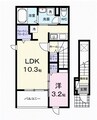 ヒカルサ佐久猿久保ウエスト 1LDKの間取り