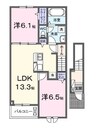 リリ西軽井沢Ａ 2LDKの間取り