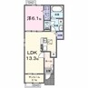 ミニョン　フローＢ 1LDKの間取り