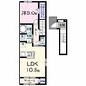 エルマーI 1LDKの間取り