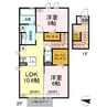 ディールーム佐久 2LDKの間取り