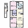 ラッフィナートカーサ西軽井沢Ｂ 2LDKの間取り