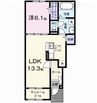 ホップＶ　Ａ 1LDKの間取り