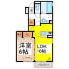 セジュールケイ 1LDKの間取り