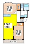 合戦場ローレルライフ 2LDKの間取り