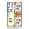 五明ハイツ 2DKの間取り
