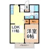 サンヴィレッジやまほＢ棟 1LDKの間取り