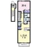 サンタクルスＢ 1LDKの間取り