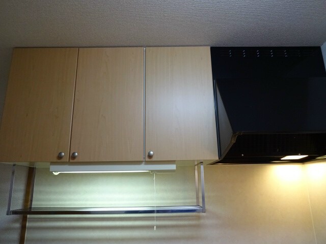 キッチン上部にも収納があります　画像は201号室です（参考） メゾンソレイユ