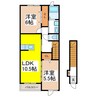 ヴィーヴェレ 2LDKの間取り