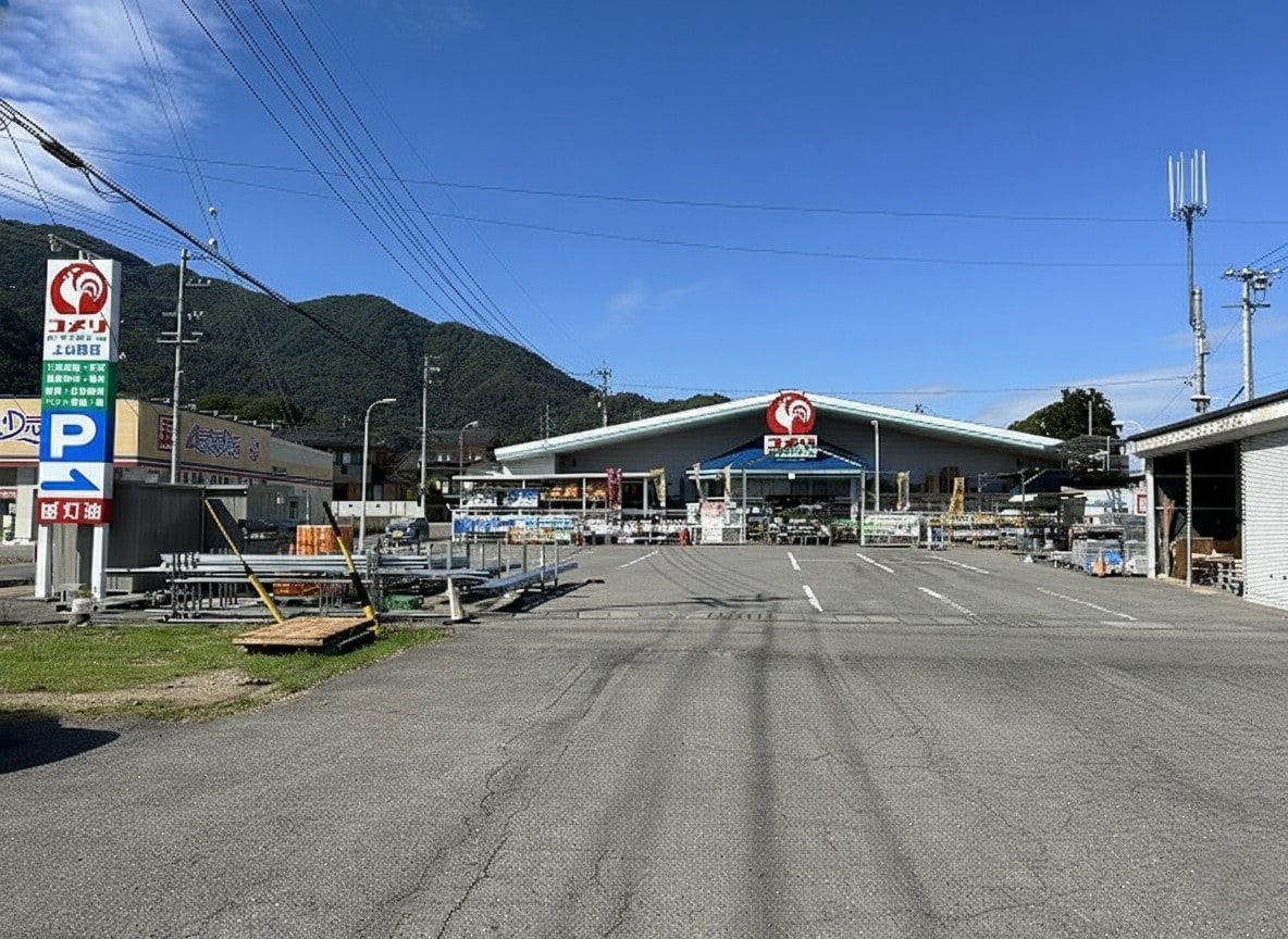 ｺﾒﾘ ﾊｰﾄﾞ＆ｸﾞﾘｰﾝ上山田店(電気量販店/ホームセンター)まで531m 千曲ハイツＡ