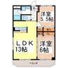 グランディオールマンション 2LDKの間取り