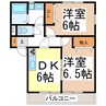 メゾンアプリコット 2DKの間取り
