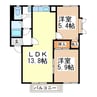ベルメゾン稲里＆＃8194；Ｃ 2LDKの間取り