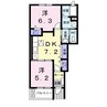 ベル　フルール 2DKの間取り