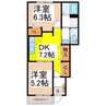ベル　フルール 2DKの間取り