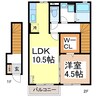 ローズコート・カノンIIＢ 1LDKの間取り