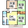 サンビレッジ三本柳Ａ棟 3DKの間取り