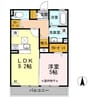 オリンピアパーク 1LDKの間取り