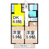 フレグランス久葉 2DKの間取り