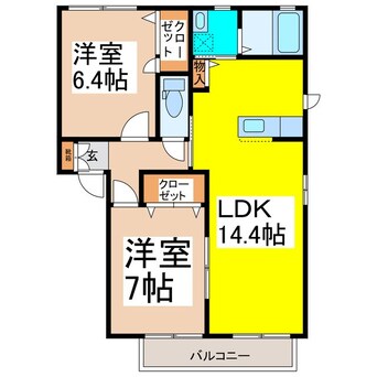 間取図 ＭａｓｔＴｏｗｎ三本柳IIIＢ