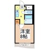 クイーンディオールマンション 1Kの間取り