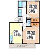シャンボール新井Ａ棟 2DKの間取り