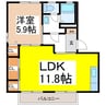 グリーンフォーレストＢ 1LDKの間取り