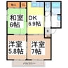 グリーンアベニューＡ棟 3DKの間取り