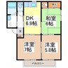 グリーンアベニューＡ棟 3DKの間取り