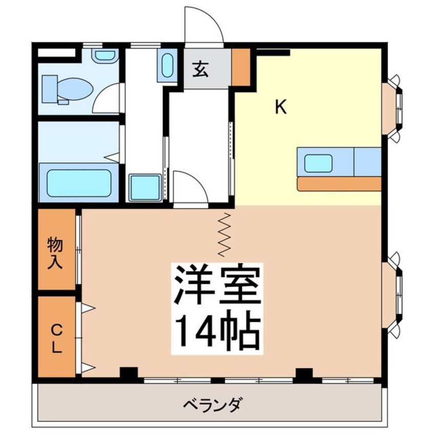 間取図 コーポ万寿・穂高連峰