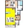 グレイス中氷鉋 1LDKの間取り