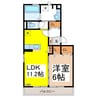 レグラス稲里Ｆ 1LDKの間取り