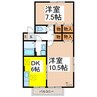 シャルマン稲里 2DKの間取り