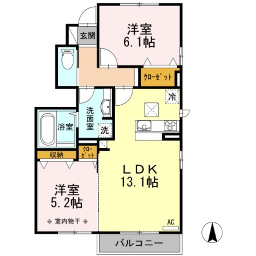 間取図 ルーエ・ポムＢ